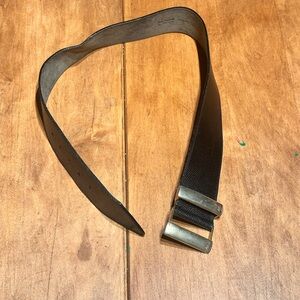 VTG Thick Anne Klein Black Belt with Gold Buckle